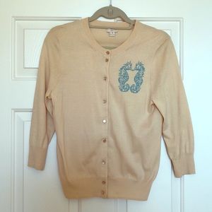 EUC JCREW Seahorse Cardigan Sweater